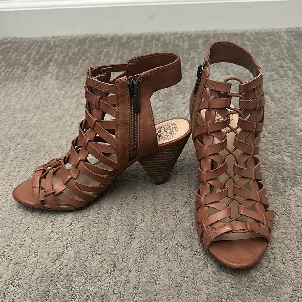Women's Brown Gladiator Sandals - Picture 2 of 4
